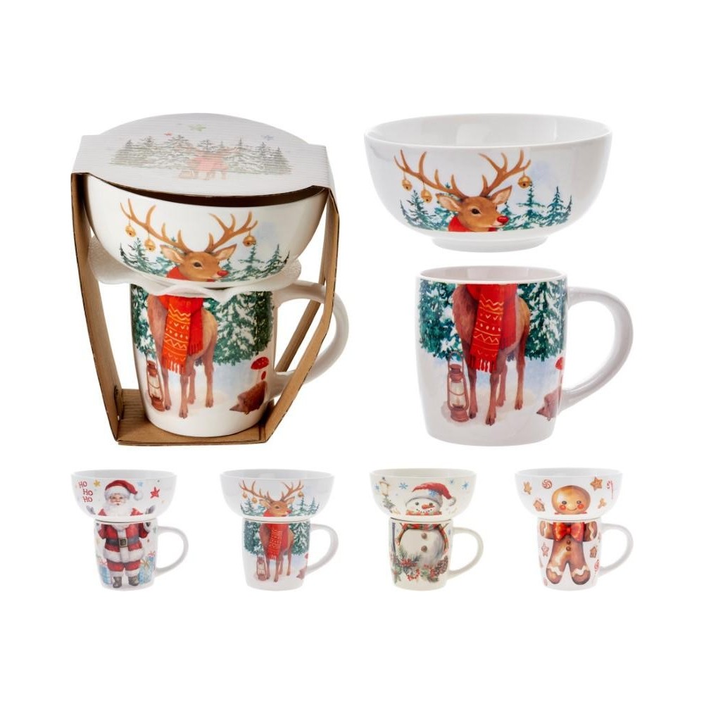 CIOTOLA E TAZZA NATALE 4 ASSORTITI